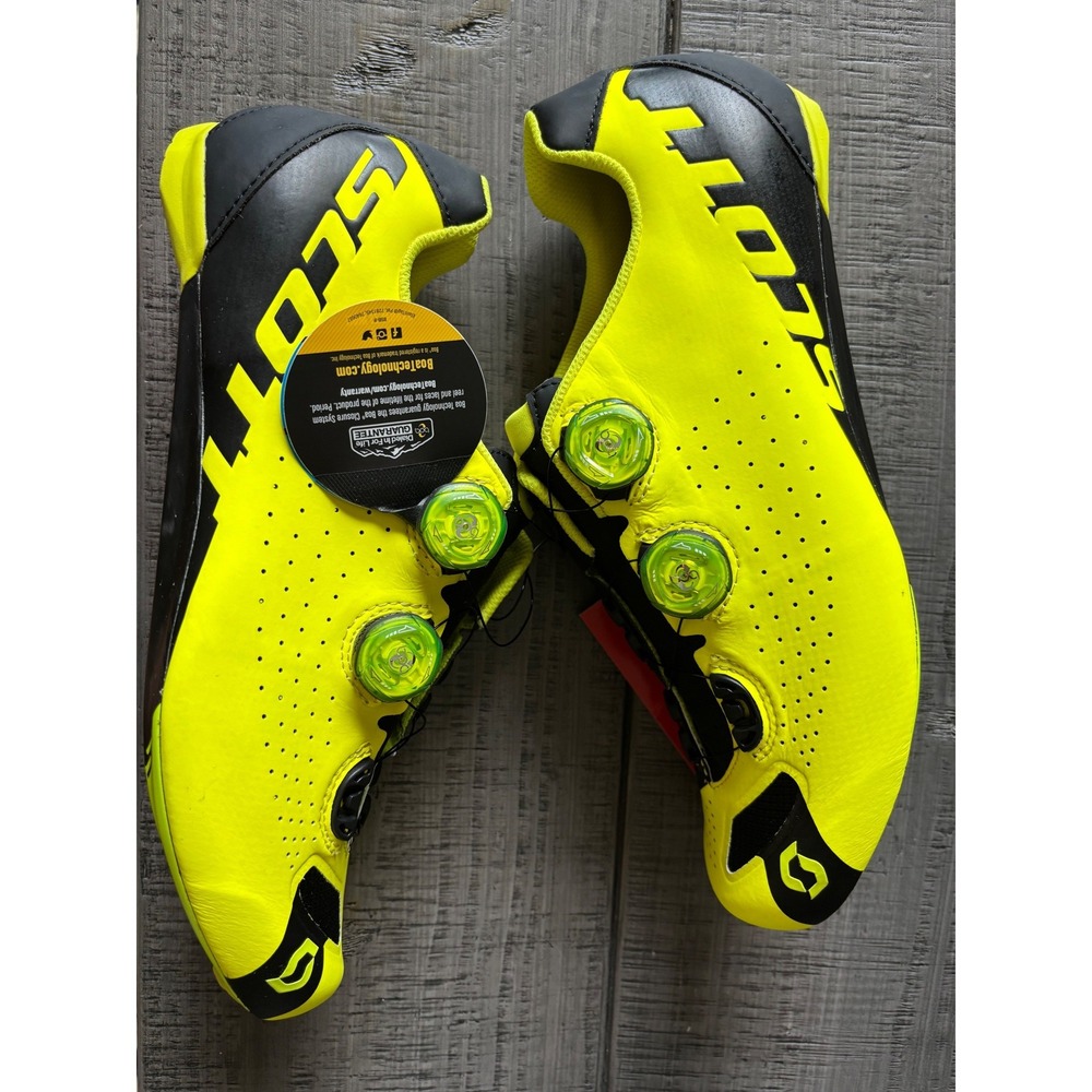 Scott Road RC Cycling Shoes Neon Yellow Black HMX Carbon BOA Men Size 45 NEW